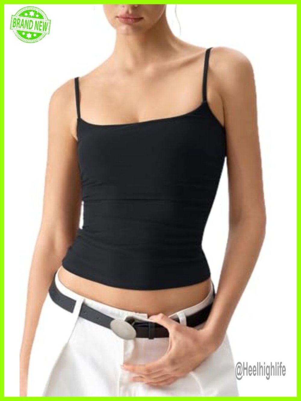 Ladies Sleeveless Cami Tank Top Square Neck Adjustable Straps Mesh See Through